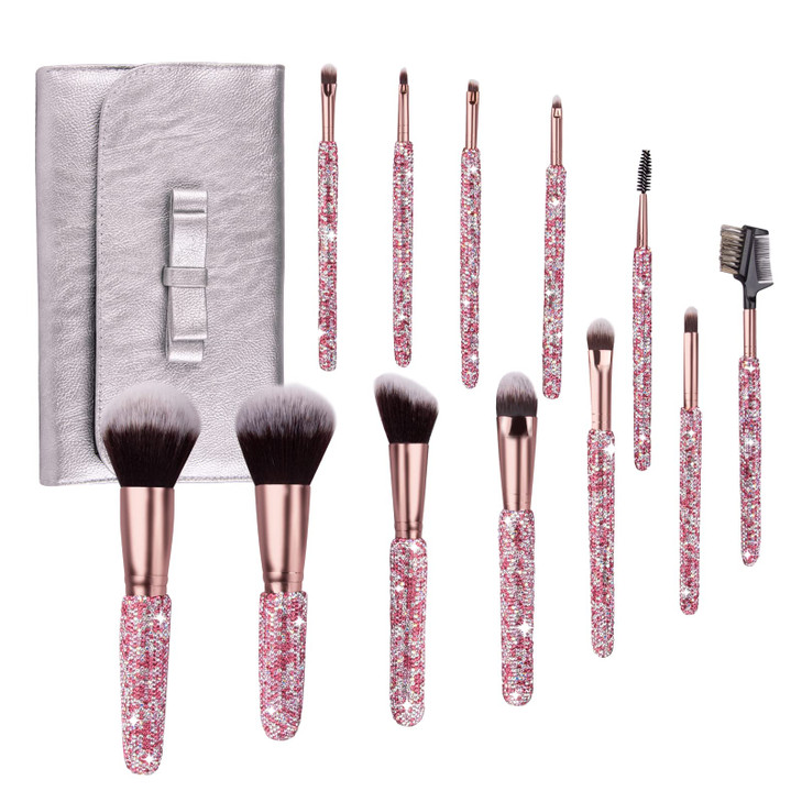 Makeup Brushes Bling Crystal Professional Face Cosmetics Blending Liquid Foundation Powder Concealer Eye Shadows Make Up