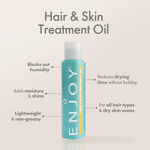 Enjoy Hair Skin Treatment Oil Lightweight Non Greasy Hydration for Fast Drying Smooth Finish 34 oz