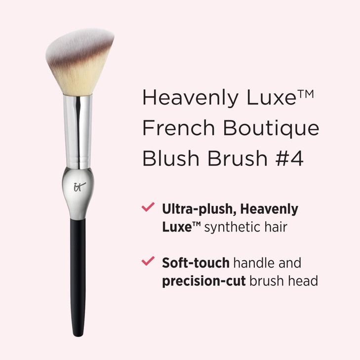 IT Cosmetics Heavenly Luxe French Boutique Blush Brush 4 Angled Blush Brush for Cheeks Liquid Powder Blush Brush Makeup