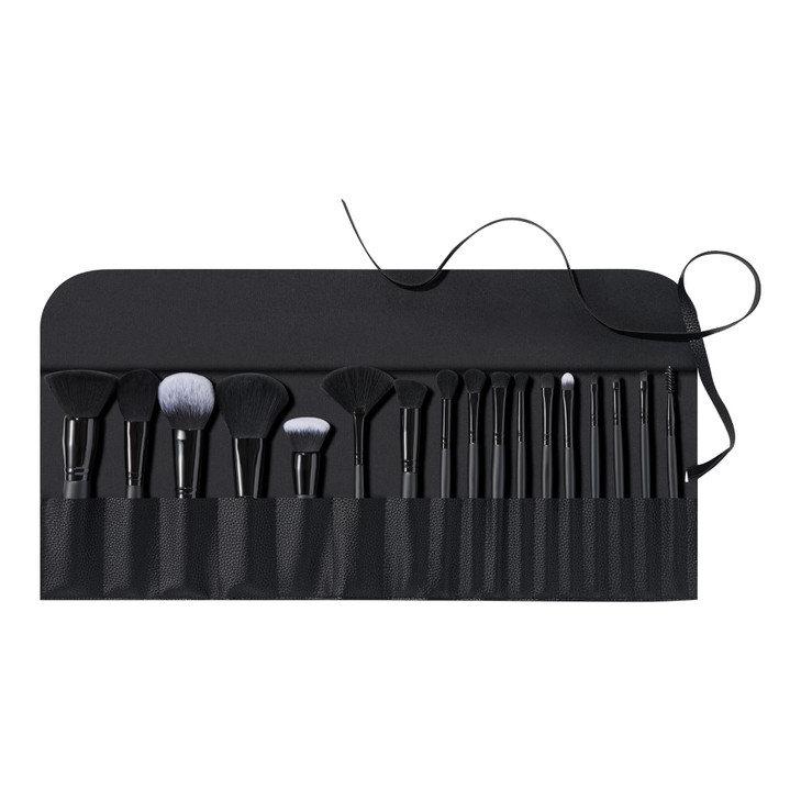 elf Ultimate Makeup Brush Set Travel Roll 17Piece Brush Kit Brushes For Eyeshadow Foundation Powder Concealer more Vegan