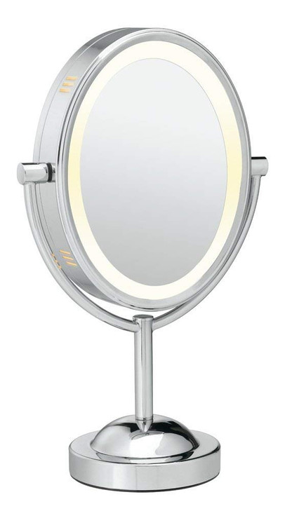 Conair Lighted Makeup Mirror LED Vanity Mirror 1X7X Magnifying Mirror Double Sided Corded in Polished Chrome
