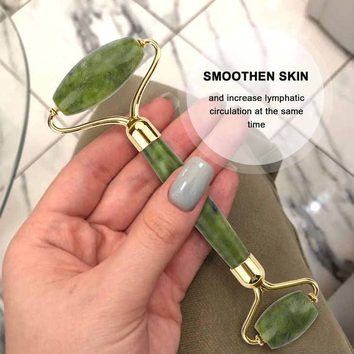Deciniee Jade Roller and Gua Sha Set Beauty Face Massager Guasha Tool for Eye Neck Body 2 in 1 Skin Care Massage Tools M