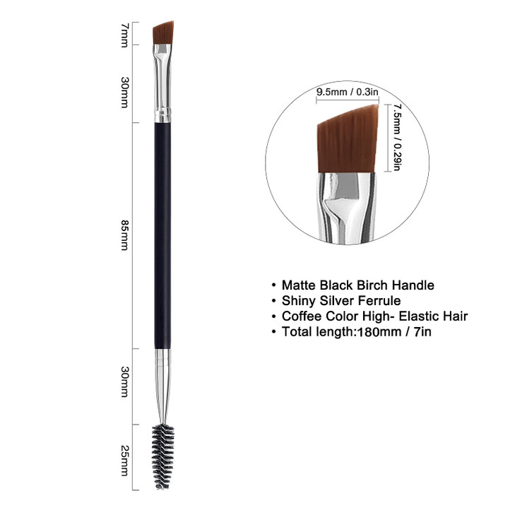 Duo Eyebrow Brush Angled Spoolie Eyelash Comb 20 Pcs