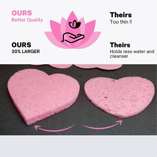 Compressed Facial Sponges 50 Count Natural Cellulose Sponges for Estheticians Face Cleansing Exfoliating Makeup Removal