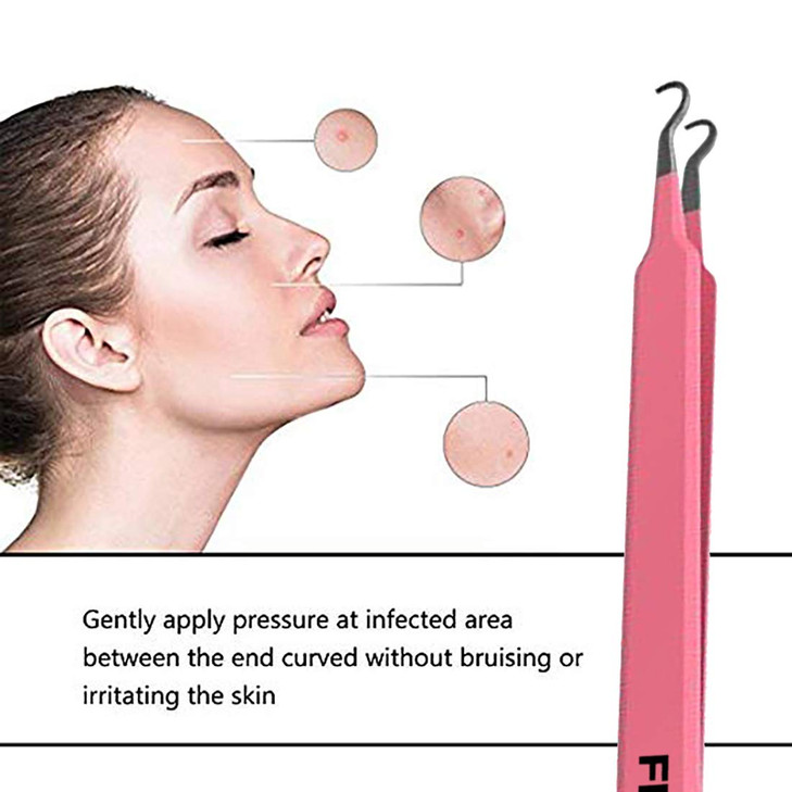 Blackhead Acne Extraction Tweezers FEITA Pro SurgicalGrade Stainless Steel Bend Curved Comedone Extractor Tweezer Tool f