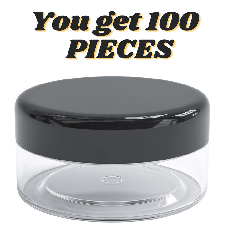ZAVBE 5 Grams Plastic Containers with Lids 100 pieces BPA Free Sample Containers Mini Clear Empty Refillable Round Sugar