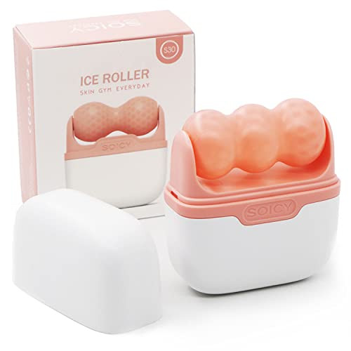 Ice Roller for Face and Eyes Facial Skin Care Tools with 2 in 1 Face Roller and Travel Case Self Care Gift for Men Women