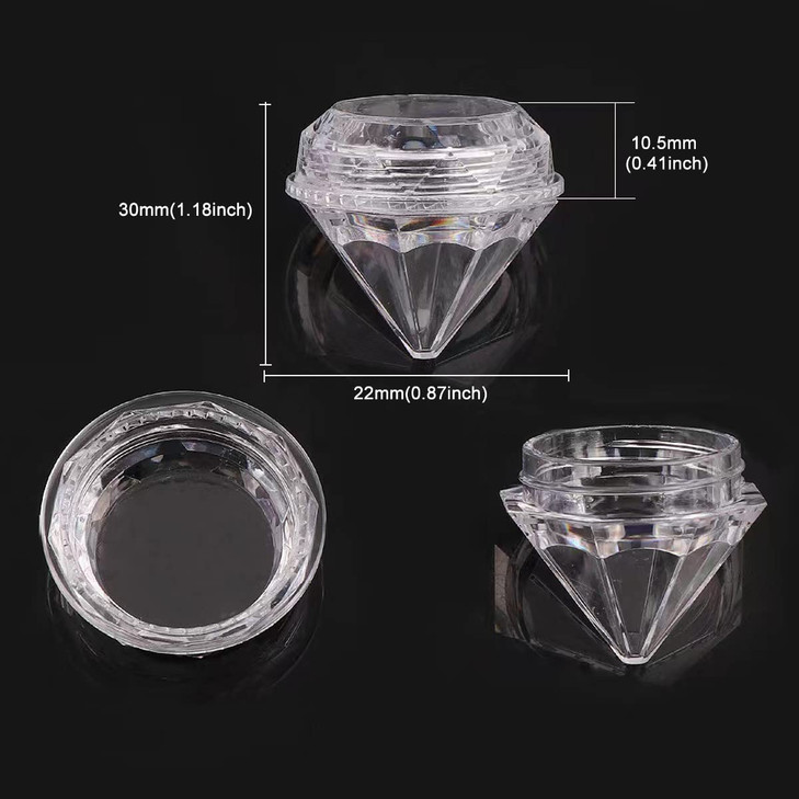Ewanda store 25Pcs 5Gram Empty Diamond Shape Plastic Clear Cosmetic Refillable Pot Jars Bottles Make up Cosmetic Contain