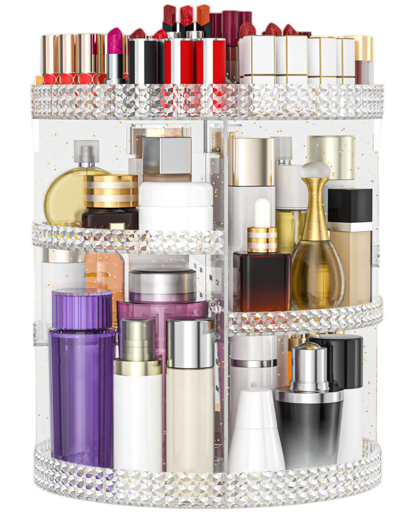 HEMTROY 360 Degree Rotating Makeup Organizer Extra Large Capacity Organizador De Maquillaje Removable 7 Layers Lipstick
