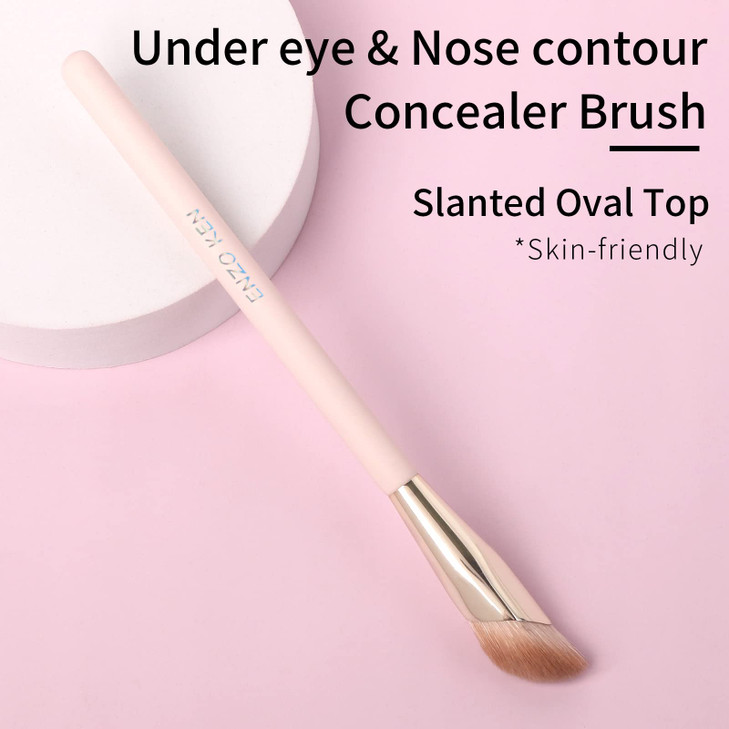 ENZO KEN Angled Concealer Brush Under Eye Concealer Brush Nose Contour Brush Small Concealer Brushes Under Eye Makeup Br