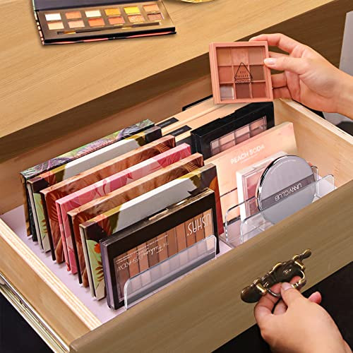Lolalet 2 Pack Clear Acrylic Makeup Palettes Organizer Divided Sections Stand Rack For Eyeshadows Contours Bronzers Blus