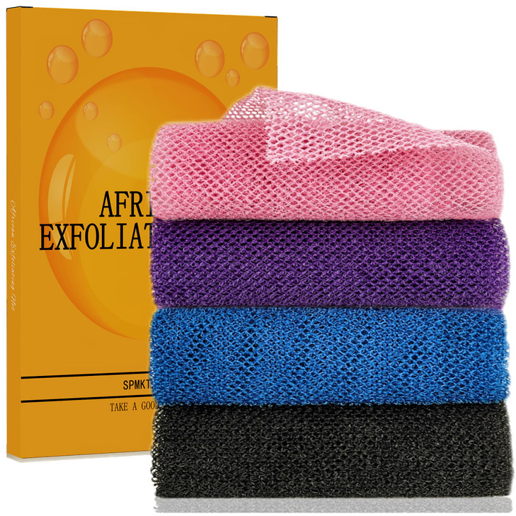 African Exfoliating Net, 4 Pieces African Net Sponge, Nylon African Bath Sponge Net, African Net Long Net Bath Sponge Shower Body Scrubber online at globaldelivered