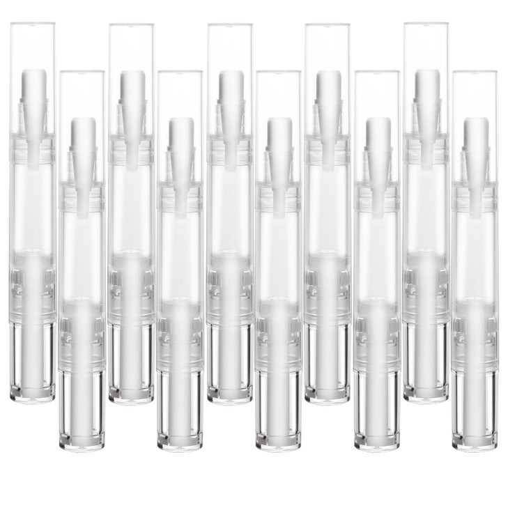 UPZIGS 10 pcs 5ml Empty Cuticle Oil Pen Nail Oil Twist Pen with Brush Eyelash Growth Liquid Tube Cosmetic Lip Gloss Cont