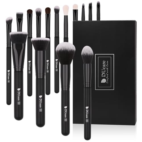 DUcare Makeup Brushes 15Pcs Premium Synthetic Kabuki Makeup Brush Set Professional Foundation Concealers Powder Blush Bl