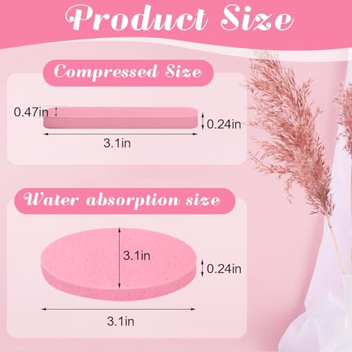 120 Pcs Facial Sponge Compressed Luxiv Face Cleansing Sponge Estheticians Compressed Makeup Facial Sponge Round Wash Fac