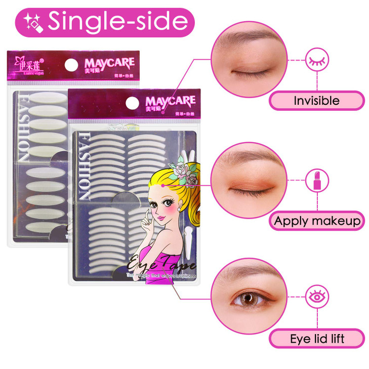 1080Pcs Premium Quality Natural Invisible Single Side Eyelid Tape Stickers Medicaluse Fiber Eyelid Lift Strip Instant Ey