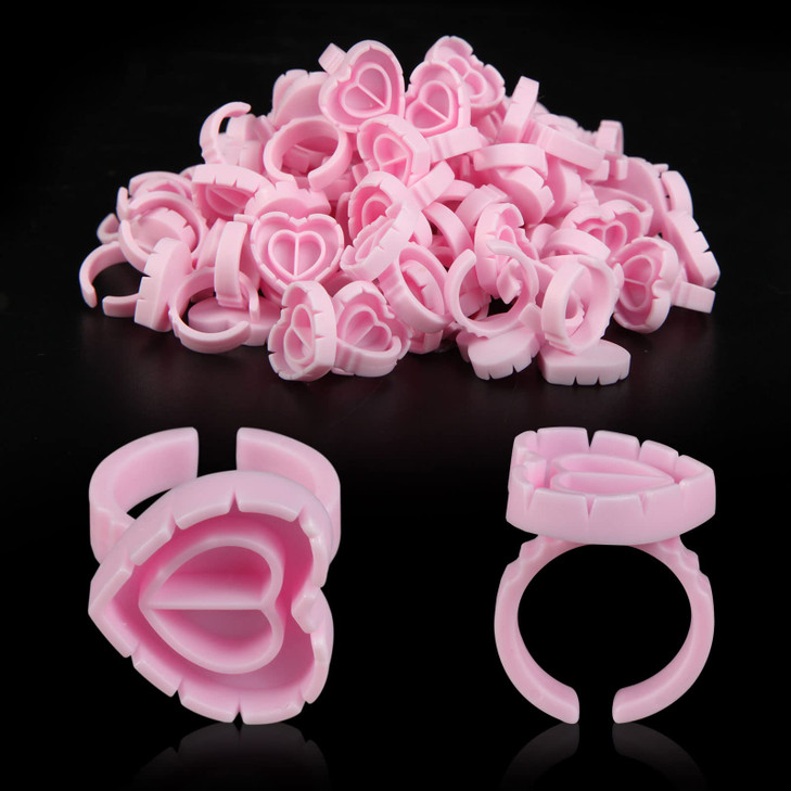 ZXMFDZ 100PCS Glue Rings Lash Rings for Glue Pigment Rings for Eyelash Extensions Eyelash Glue Holder Lash Glue Ring Sma