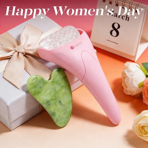 BAIMEI IcyMe Ice Roller for Face and Gua Sha Facial Tool Set Ice Face Roller Reduces Puffiness Relieves Migraines Skin C