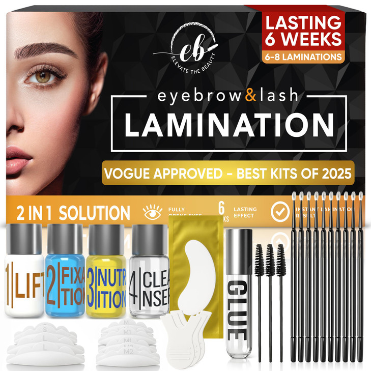 Eyebrow and Lash Lamination Kit At Home DIY and Salon Use 2in1 Professional Brow Lamination Kit and Lash Lift Instant Li