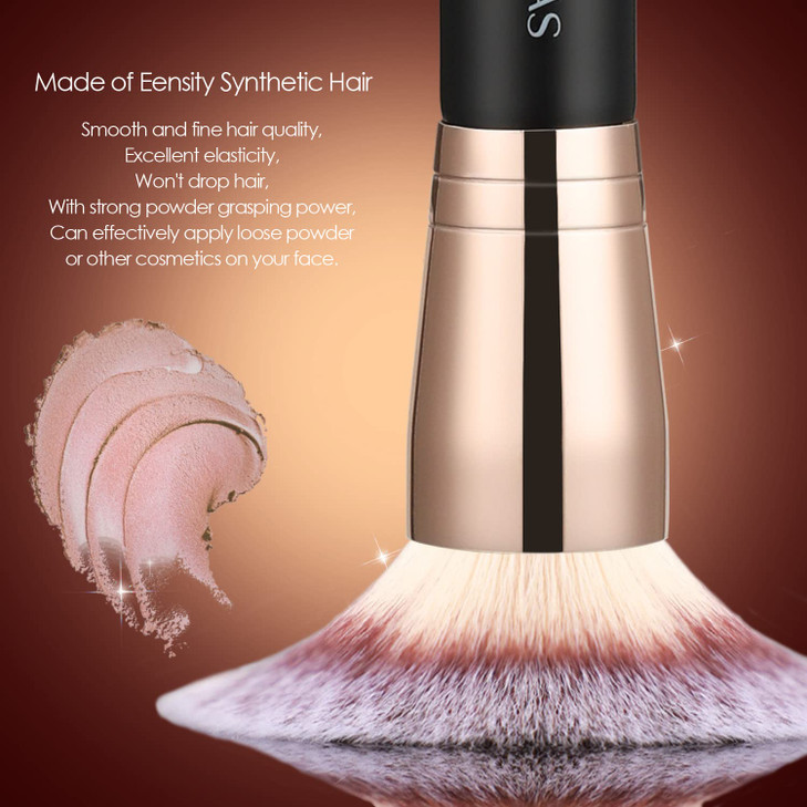 KINGMAS Foundation Brush Premium Bronzer Makeup Brush Double Ended Contour Brushes Flat Angled Round Top for Blending Li