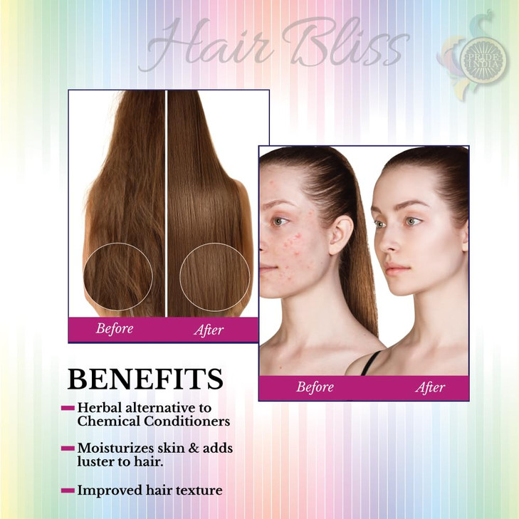 Pride Of India Hair Bliss Natural Shikakai Acacia Herbal Hair Skin Conditioning Powder 12 Individual Sachets 10 gm each