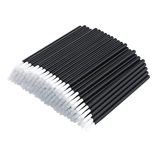 G2PLUS 100Pcs Lip Brush Black Lip Gloss Wands Nylon Lipstick Gloss Applicator Disposable Nail Brushes for Makeup PYO Coo