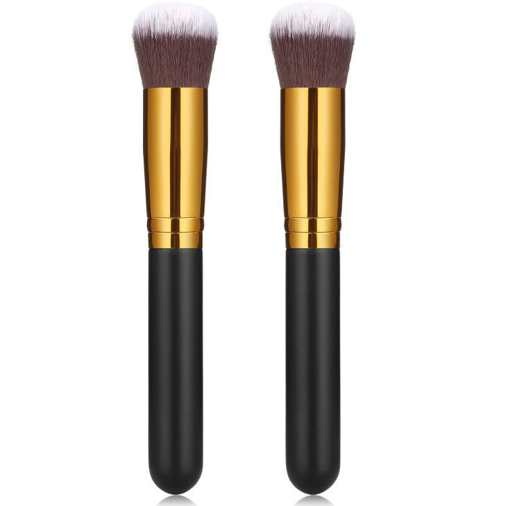 Blulu 2 Pack Self Tanning Brush for Face and Kabuki Self Tanner Brush Applicator for Makeup Powder Foundation Bronzing L