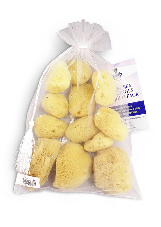Constantia Beauty Natural Sea Silk Sponges 12pack like Cotton Balls for Cosmetic Use Makeup Application Blending Removal