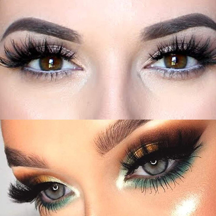 DAODER False Eyelashes 25mm Lashes Wispy Long 8D Mink Lashes Dramatic Volume Fluff Eye Lashes Pack for Women 7Pairs Soft
