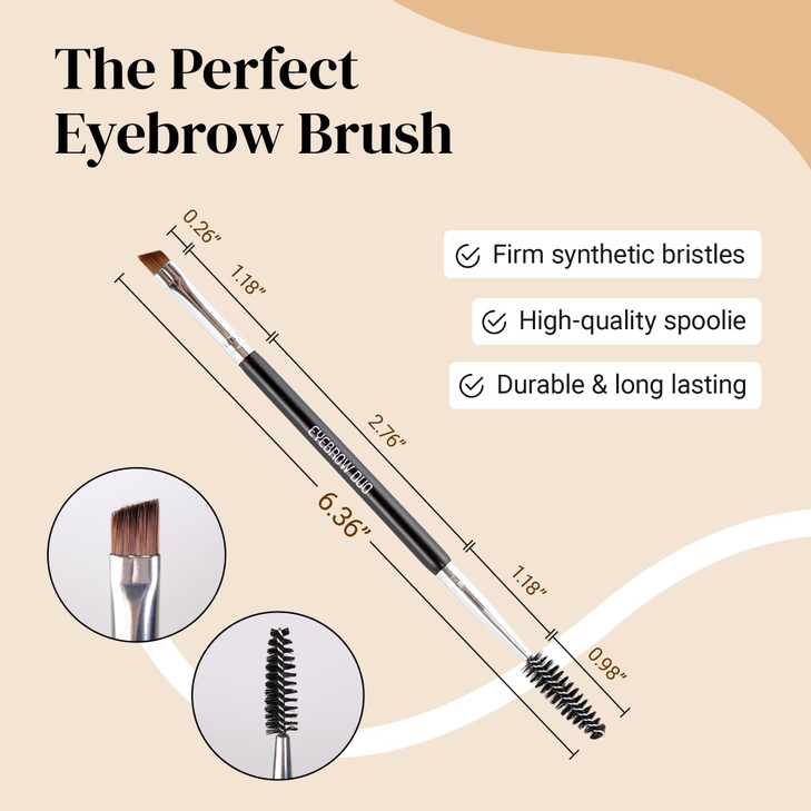 KESHIMA Eyebrow Brush Duo Premium Angled Eye Brow Brush Spoolie Precision Eye Makeup Tool for Applying Blending Powder G