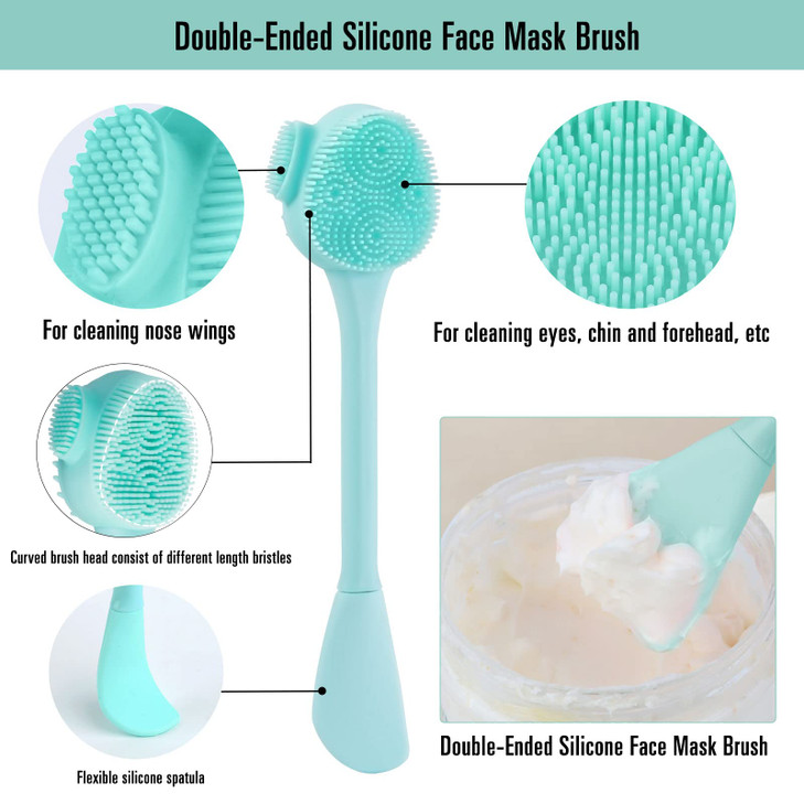 Silicone Facial Cleansing Brush 3 Pack Beomeen 4 in 1 Handheld Face Scrubber for Deep Gentle Exfoliating DoubleEnded Fac