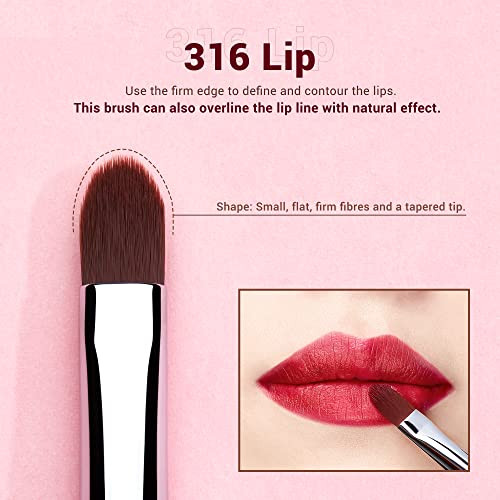 Jessup Lip Brush Set Professional Lip Makeup Brushes for Lipstick StreakFree Contour Define and Accentuate Premium Synth