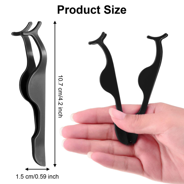 Mudder 48 Pieces False Eyelashes Applicator Tool Plastic Eyelash Extension Tweezers Fish Tail Clip Remover Tweezers Nipp