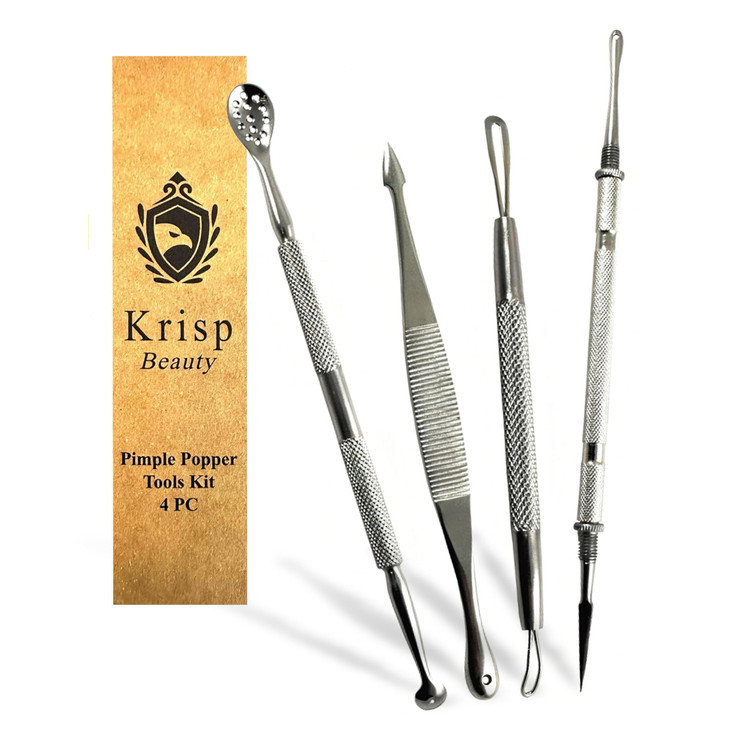 Blackhead Remover Extractor Pimple Popper Tools Comedone Acne Zit Cleaner Kit for Nose Facial Pore Press Tool for Face B