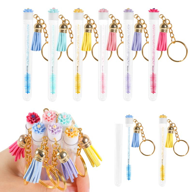 60 Pcs Lash Disposable Mascara Brushes Diamond Eyelash Spoolies Makeup Brush Mascara Wand in Sanitary Tube Lash Supplies