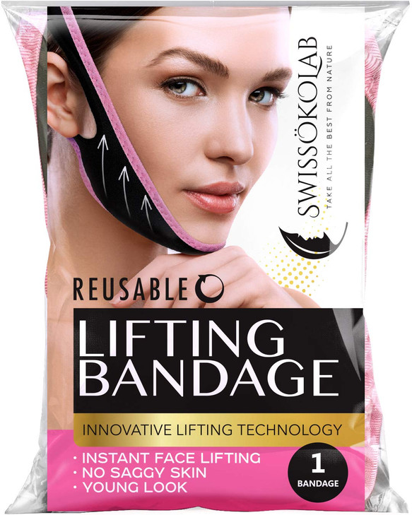 SWISSOKOLAB Reusable Face Slimming Strap Double Chin Reducer V Line Mask Chin Up Patch Chin V Up Contour Tightening Firm