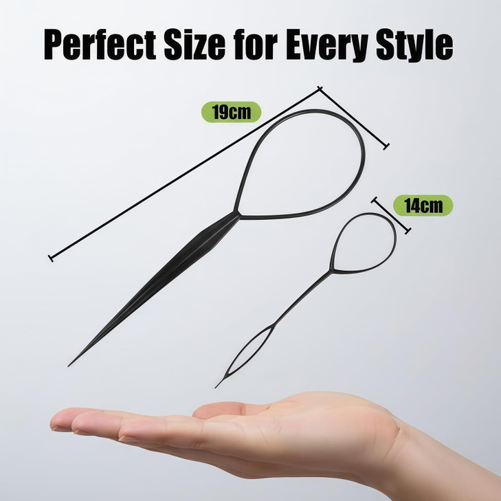 2PCSLargeSmall Black Plastic Magic Hair Braidong Ponytail Maker Hairpin Styers Styling Hairdressing Accessories Pull Pin