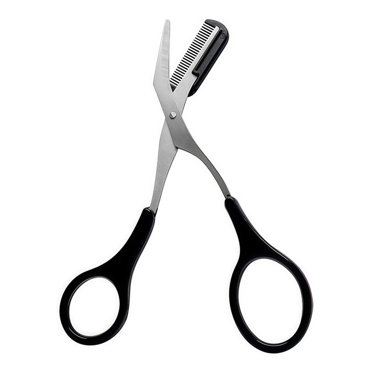 1PCS Black Professional Stainless Steel Eyebrow Grooming Shear Scissors with Plastic CombDetachable Eyebrow Eyelash Hair
