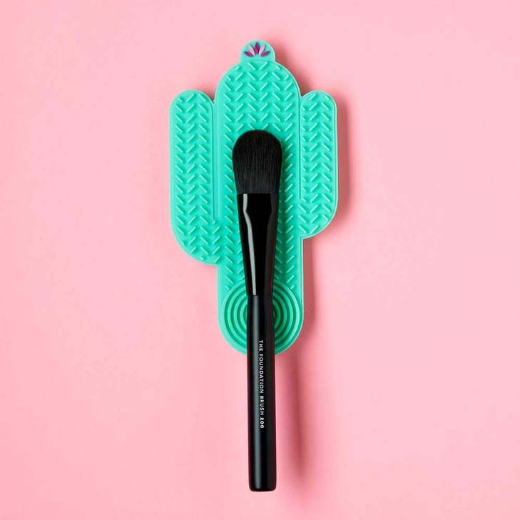 3INA Cactus Cleanser Makeup Brush Cleaner Pad Easy Brush Wash Flexible Silicone Make Up Remover Mat with Ridges to Strip