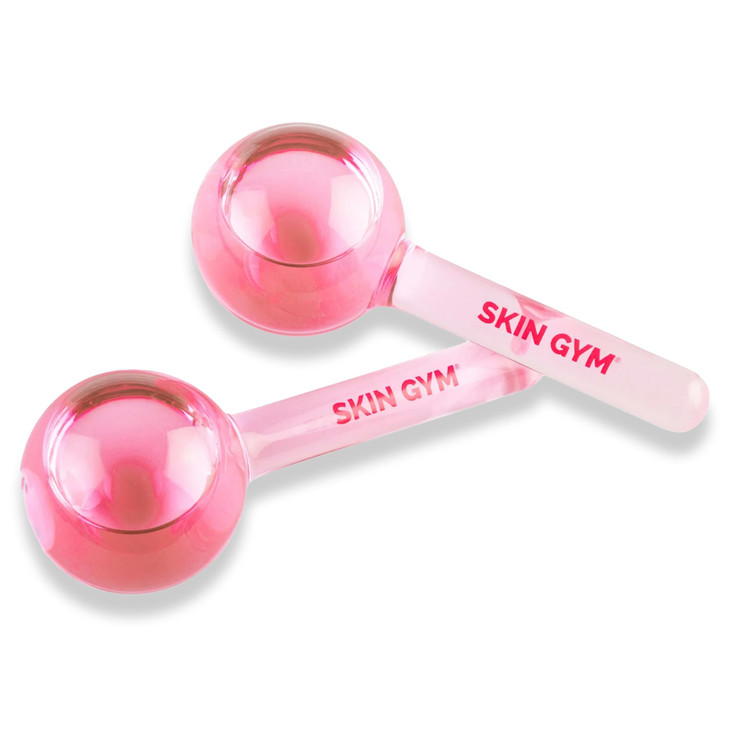 Skin Gym Ice Globe Beauty Balls Pink Liquid Cryocicles Cooling Face Roller for Smooth Skin Enhanced Glow