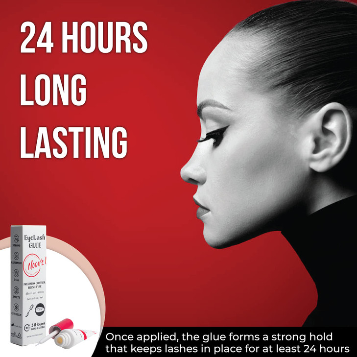 NOONS UP Eyelash Glue Clear Super Strong Hold Eyelash Adhesive Waterproof Hypoallergenic Lash Glue for Sensitive Eyes Bl