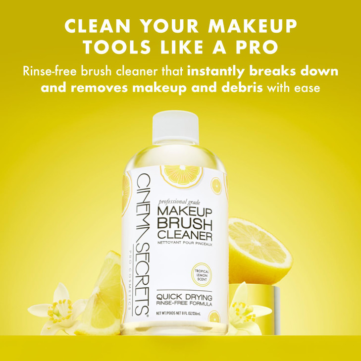 Cinema Secrets Original Makeup Brush Cleaner Solution Professional Cleanser for Makeup Brushes QuickDrying RinseFree For
