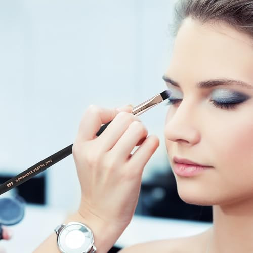 Profusion Cosmetics Flat Shader Eyeshadow Brush Dense Synthetic Bristles for Smooth Color Packing Blending Professional
