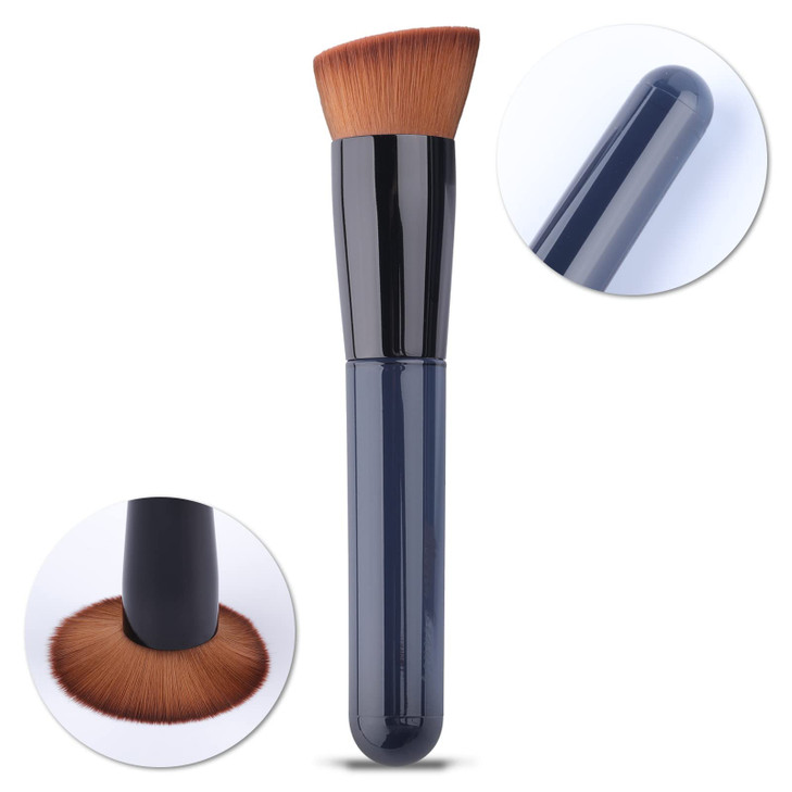 Foundation Brush Flat Top Kabuki Foundation Brush for Liquid Makeup Cream Powder Travel Size Face Foundation Blending Ma