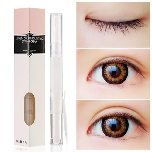 Natural Double Eyelid Pen Glue 2Pack Invisible Double Eyelid Styling Cream Long Lasting Liquid Eyelid Glue Eyelid Shapin