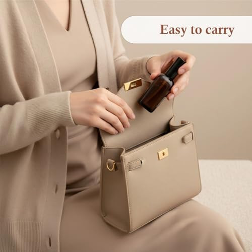 Erioctry 3PCS 100ml Amber Glass Pump Bottles Refillable Square Containers