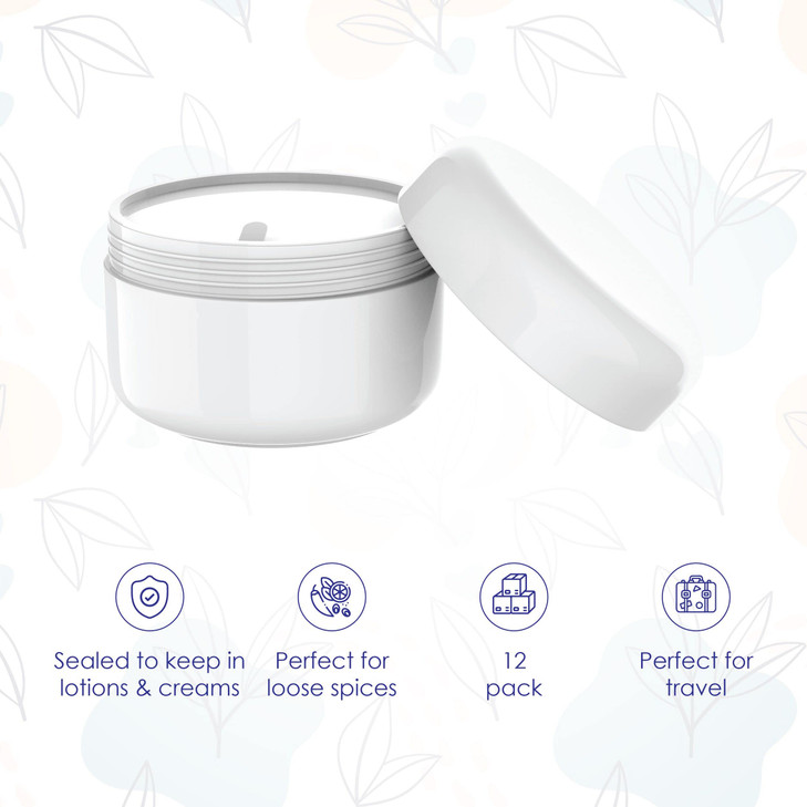 Houseables Lotion Jars Lotion Container Cosmetic Jars with Lids Body Butter Containers Travel Pots for Creams Makeup Moi