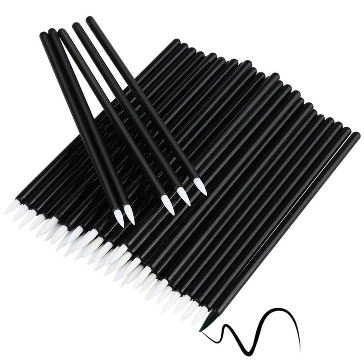 Bysiter Disposable Eyeliner Brush Eye shadow Applicator Fine Point Eye Liner Pens Lip Liner brushs Cosmetic Wands Makeup