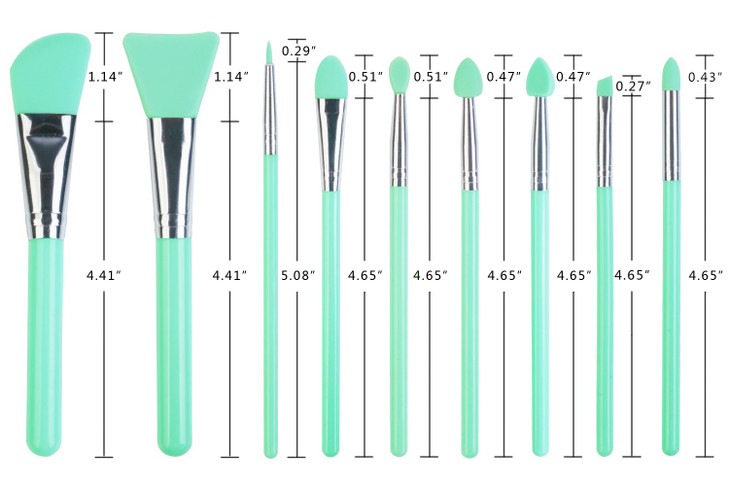 LORMAY 9Pcs Silicone Makeup Brush Set Applicators for Facial Mask Eyeliner Eyebrow Eye Shadow and Lip Makeup and UV Epox