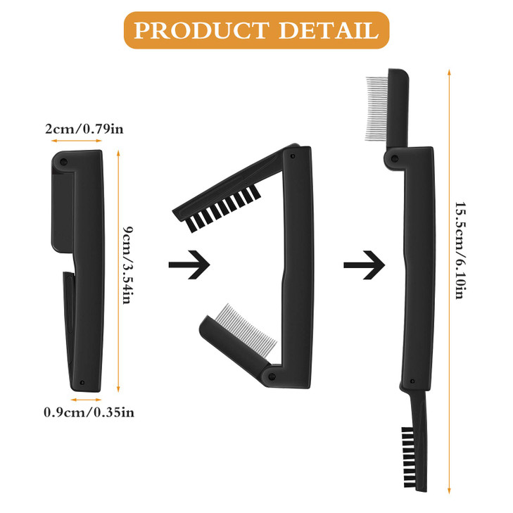 Maitys 2 Pcs Folding Eyelash Comb Eyelash Separator Tool Eyebrow Comb for Women Dual Sided Mascara Brow Grooming Lash Se